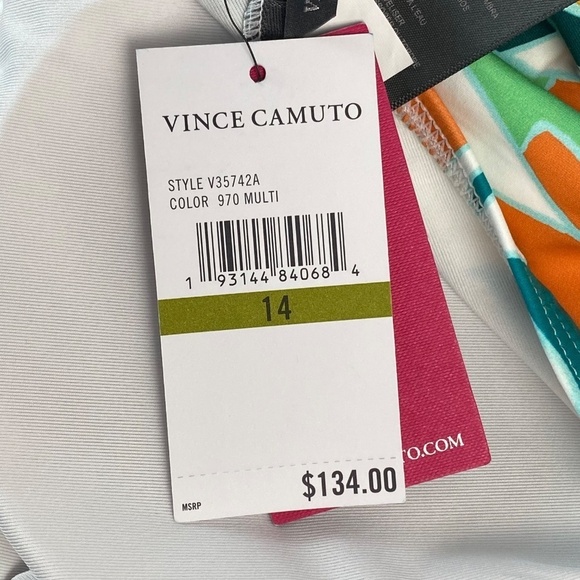 VINCE CAMUTO- Long Sleeve One-Piece Swimsuit Backless Multicolor Size 14 -NWT - Picture 8 of 9